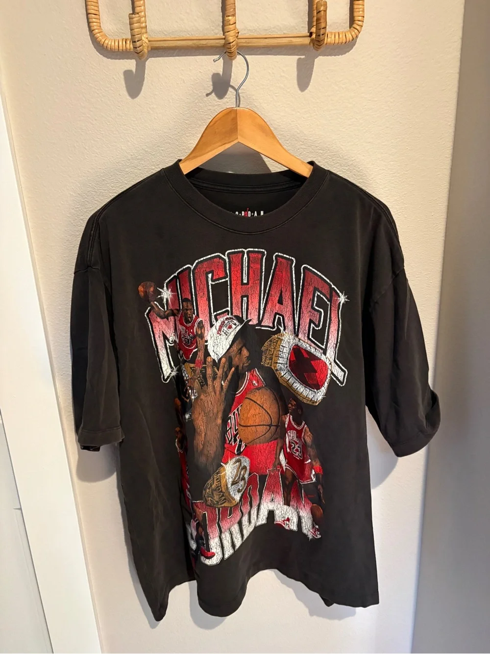 Michael Jordan Oversized Graphic Tee in Black & Red